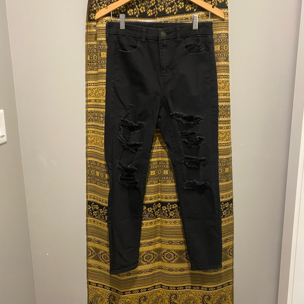 AMERICAN EAGLE Curvy Hi-Rise Jegging in Black - Womens 10 Short, NWOT